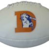 Denver Broncos Unsigned White Panel Throwback D Logo Football 17489