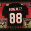 Tony Gonzalez Autographed Atlanta Falcons Framed XL Black Jersey JSA 17680