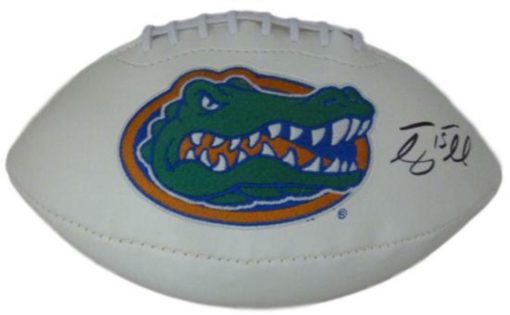 Tim Tebow Autographed/Signed Florida Gators Logo Football JSA 18065