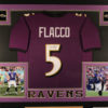 Joe Flacco Autographed/Signed Baltimore Ravens Framed XL Purple Jersey JSA 18086