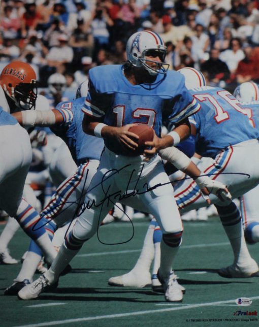 Ken Stabler Autographed/Signed Houston Oilers 16x20 Photo BAS 18799
