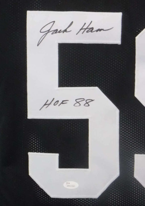 Jack Ham Autographed Pittsburgh Steelers XL Black Jersey HOF JSA 18888