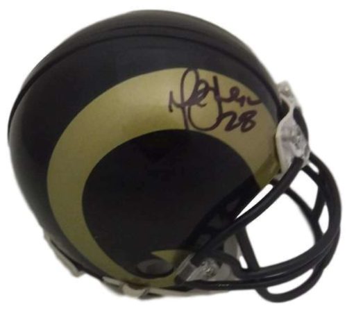 Marshall Faulk Autographed/Signed St Louis Rams Mini Helmet JSA 19020