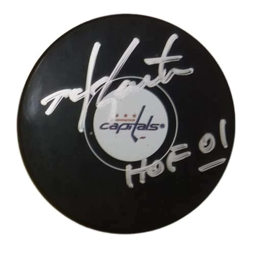 John Carlson Autographed/Signed Washington Capitals Logo Hockey Puck JSA 