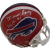 Marv Levy Autographed/Signed Buffalo Bills Red Mini Helmet HOF JSA 19084