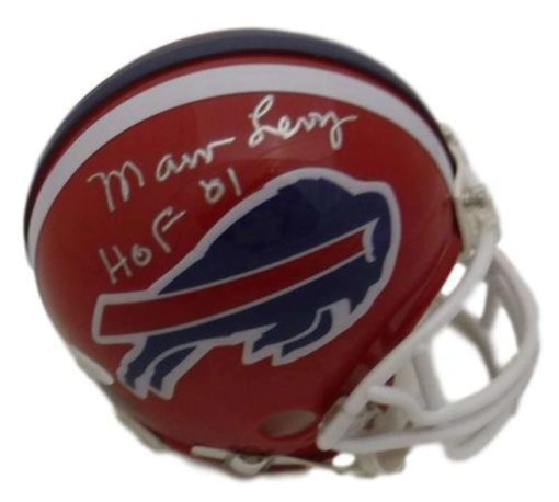 Marv Levy Autographed/Signed Buffalo Bills Red Mini Helmet HOF JSA 19084