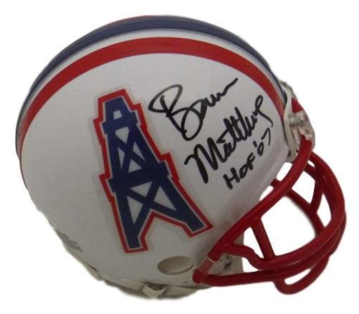 Bruce Matthews Autographed/Signed Houston Oilers Mini Helmet HOF JSA 19093