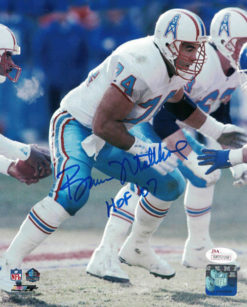 Bruce Matthews Autographed Houston Oilers 8x10 Photo HOF 07 JSA 19095