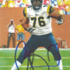 Orlando Pace Autographed/Signed St Louis Rams Goal Line Art HOF Blue 19117