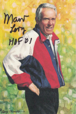 Marv Levy Autographed/Signed Buffalo Bills Goal Line Art Black HOF JSA 19175