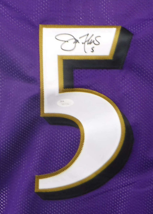 Joe Flacco Autographed/Signed Baltimore Ravens XL Purple Jersey JSA 19195