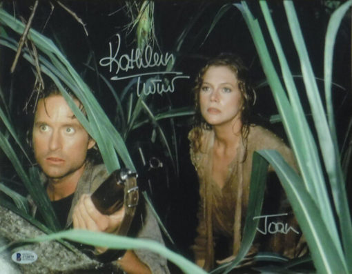 Kathleen Turner Autographed Romancing The Stone 11x14 Photo In Grass BAS 19257
