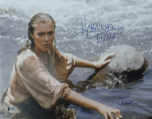 Kathleen Turner Autographed Romancing The Stone 11x14 Photo Water Solo BAS 19267