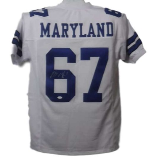 Russell Maryland Autographed/Signed Dallas Cowboys XL White Jersey JSA 19272