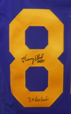 Henry Ellard Autographed Los Angeles Rams XL Blue Jersey 3x Pro Bowl 19285