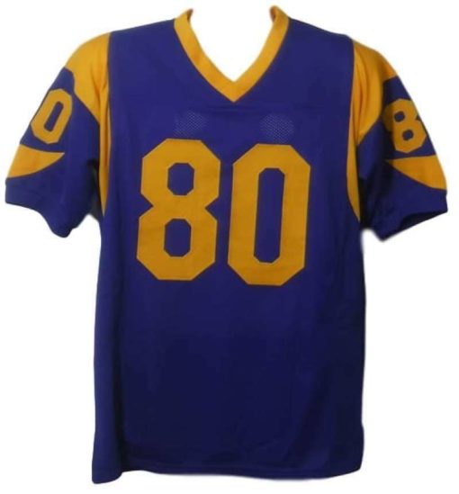 Henry Ellard Autographed Los Angeles Rams XL Blue Jersey 3x Pro Bowl 19285