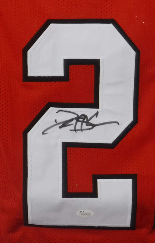 Deion Sanders Autographed/Signed Atlanta Falcons XL Red Jersey JSA 19378