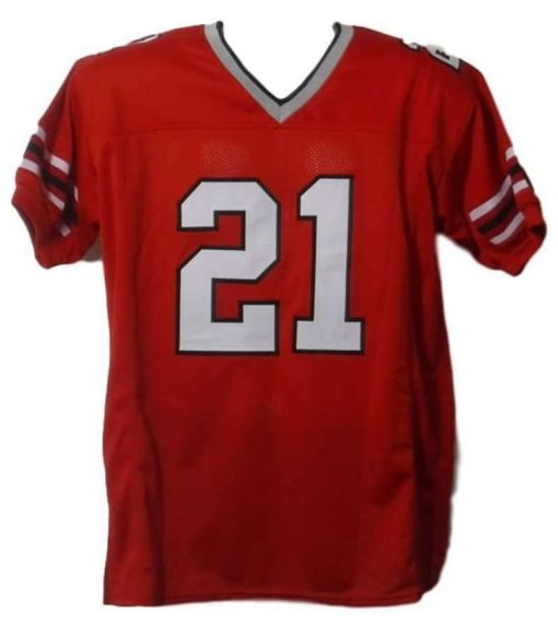 Deion Sanders Autographed/Signed Atlanta Falcons XL Red Jersey JSA 19378