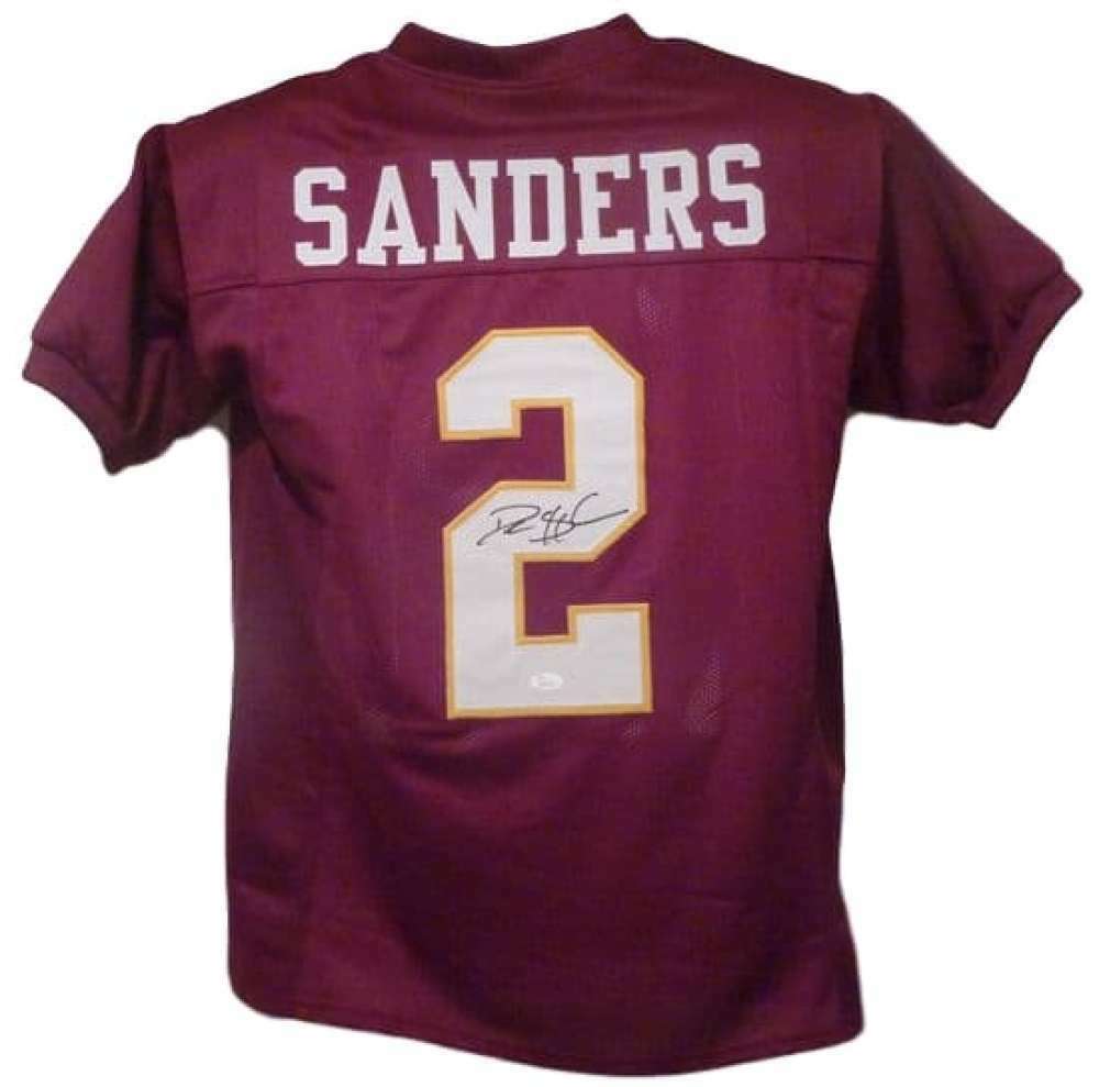 Deion Sanders Autographed Florida State Seminoles Red XL Jersey JSA