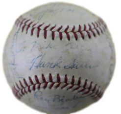 1954 Chicago Cubs Signed ONL Baseball Ernie Banks, Kiner +22 JSA Z42270 21350