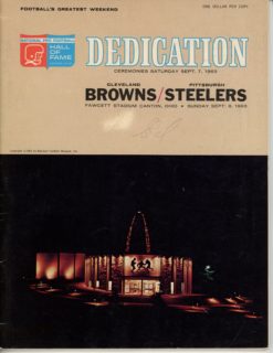 1963 Hall Of Fame Dedication Browns vs Steelers Program Magazine As Is