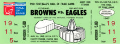 1967 Hall Of Fame Game Ticket Cleveland Browns vs Philadelphia Eagles