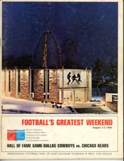 1968 Hall Of Fame Game Program Magazine Dallas Cowboys vs Chicago Bears