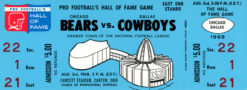 1968 Hall Of Fame Game Ticket Chicago Bears vs Dallas Cowboys