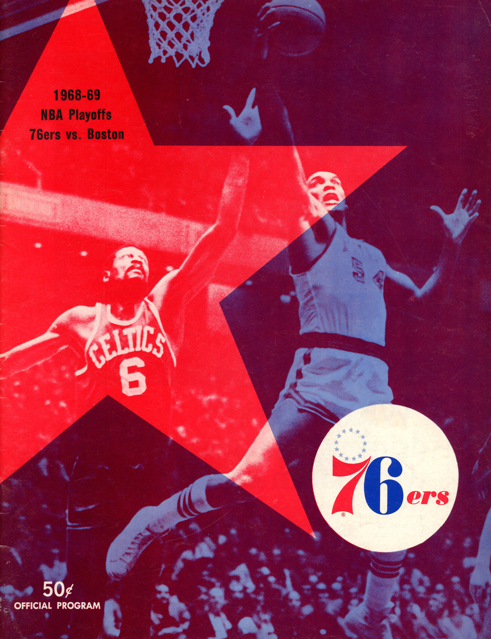 1968-69 NBA Playoffs Program Philadelphia 76ers vs Boston Celtics