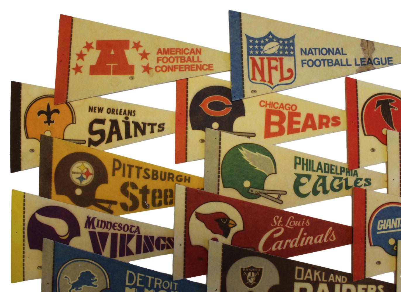 1970s Throwback Vintage NFL Mini Pennants Lot Denver Autographs