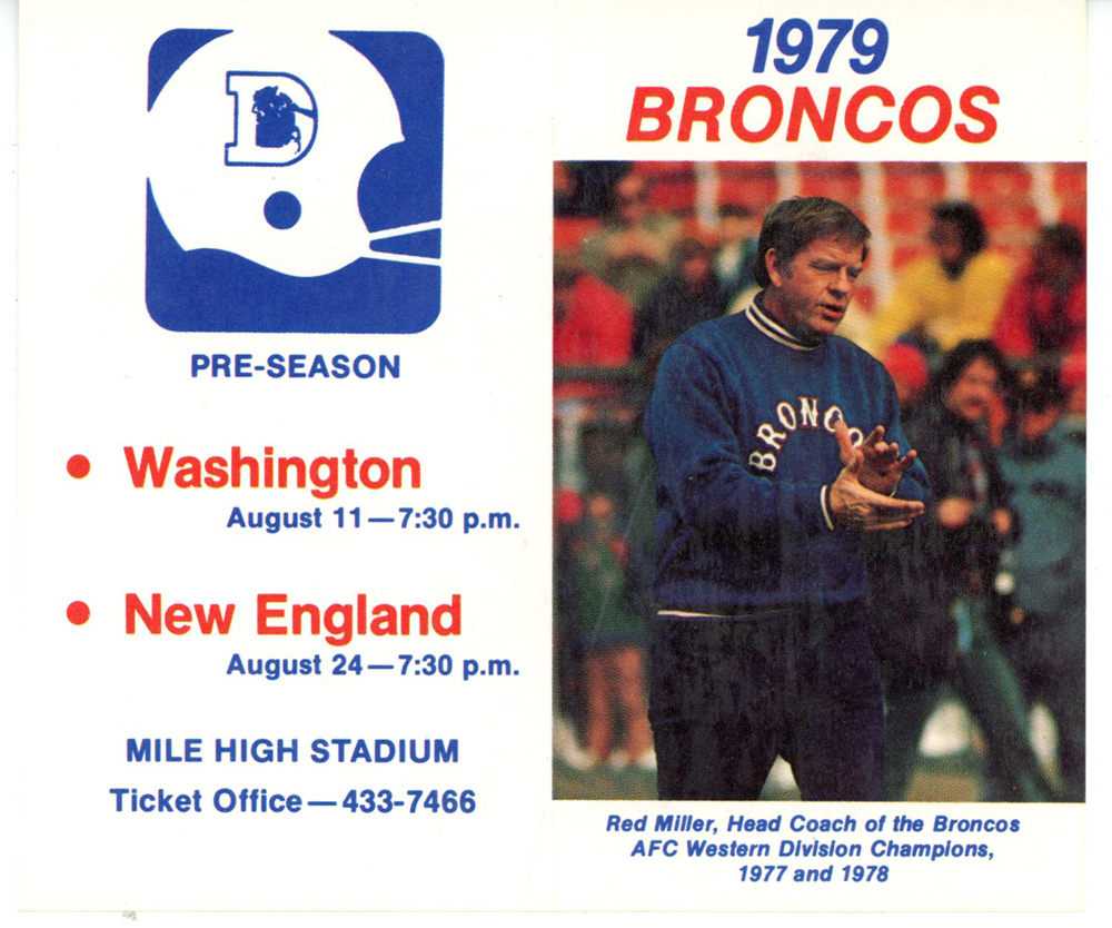 Denver Broncos 1979 Pocket Schedule