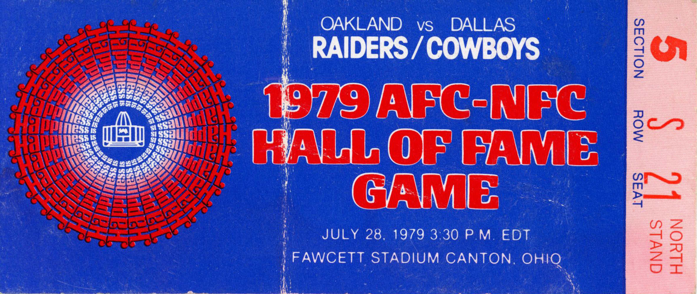 1979 Hall Of Fame Game Ticket Oakland Raiders vs Dallas Cowboys