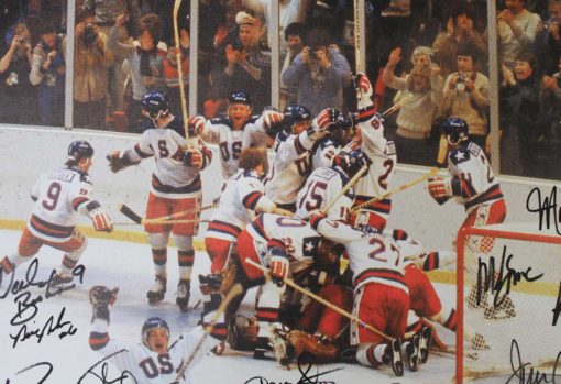 1980 USA Hockey Team Signed Miracle On Ice 30"x24" Canvas 21 Sigs JSA 25631