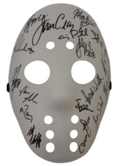 1980 USA Hockey Team Autographed/Signed White Goalie Mask 18 Sigs JSA 25622