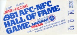 1981 Hall Of Fame Game Ticket Cleveland Browns vs Atlanta Falcons