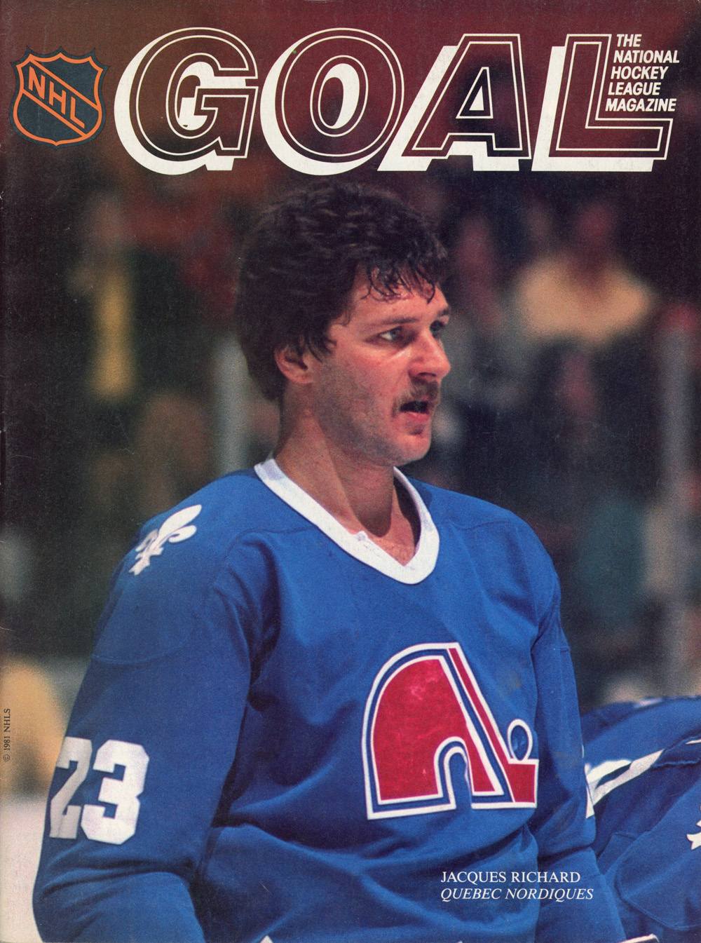 1981 NHL Goal Unsigned Program Quebec Nordiques Jacques