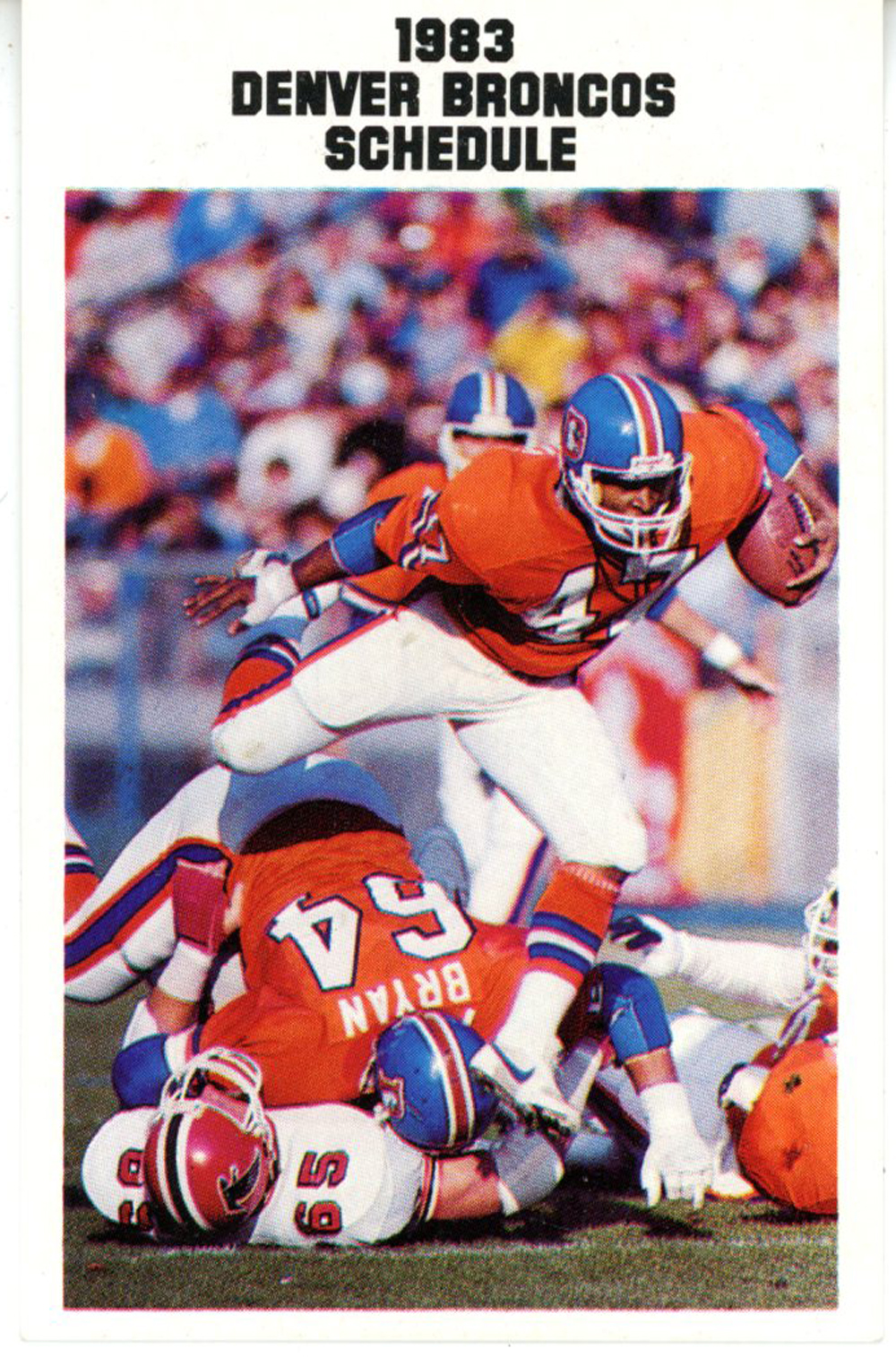 Denver Broncos 1983 Pocket Schedule