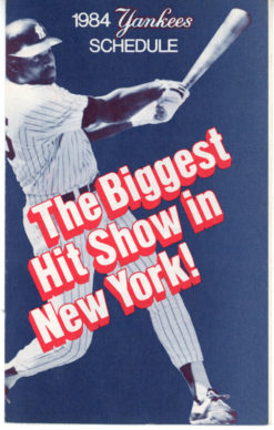 New York Yankees 1984 Pocket Schedule