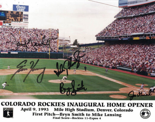 Colorado Rockies 1993 First Pitch Autographed 8x10 Photo 5 Sigs 19887