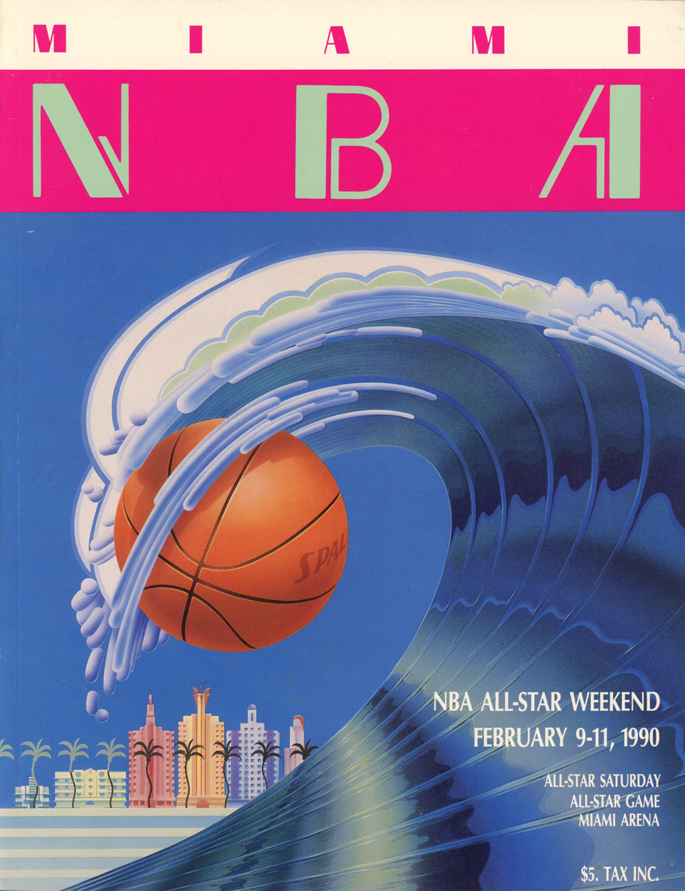 1990 NBA All Star Game Program 2/9/1990 In Miami