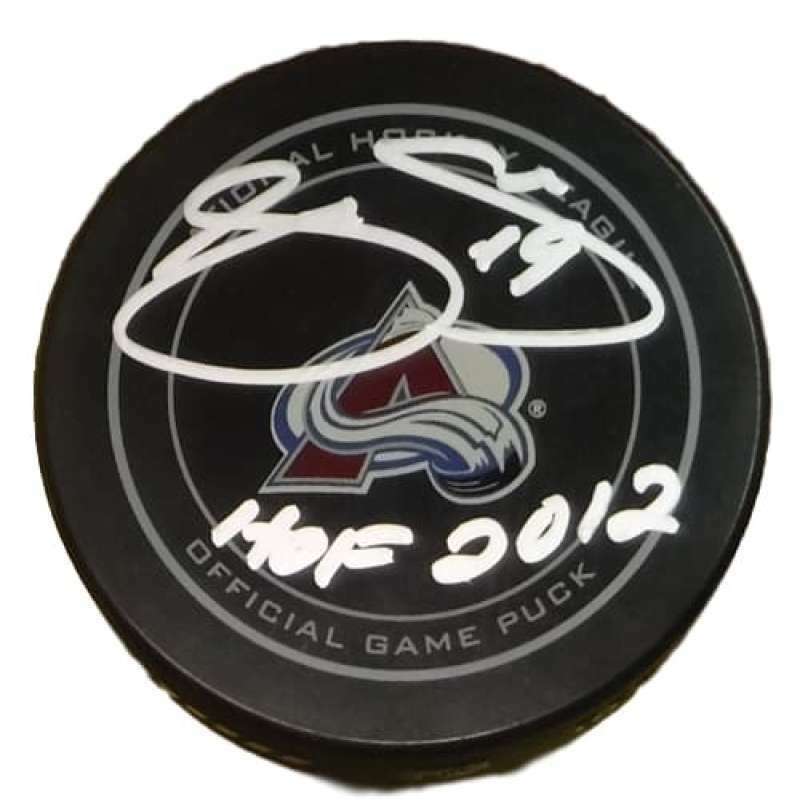Joe Sakic Autographed Colorado Avalanche Official NHL Puck HOF BAS 19936