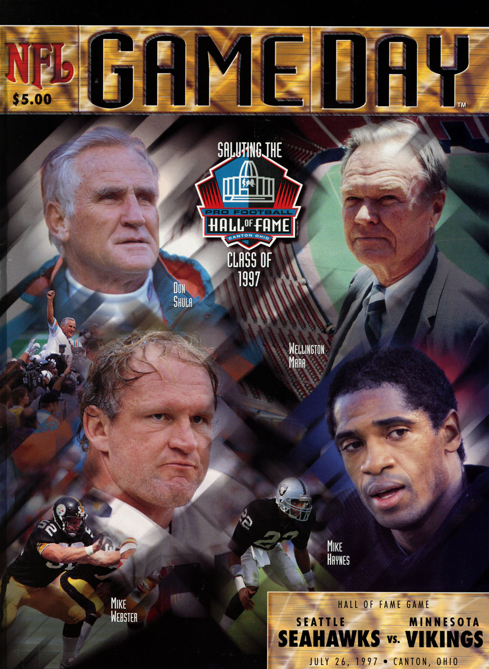 1997 Gameday Hall of Fame Game Program Seahawks vs Vikings