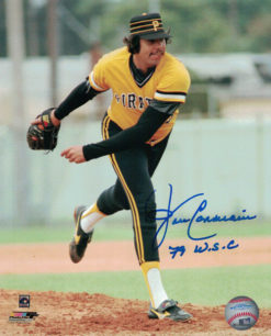 John Candelaria Autographed Pittsburgh Pirates 8x10 Photo Yellow WS Champs 19985