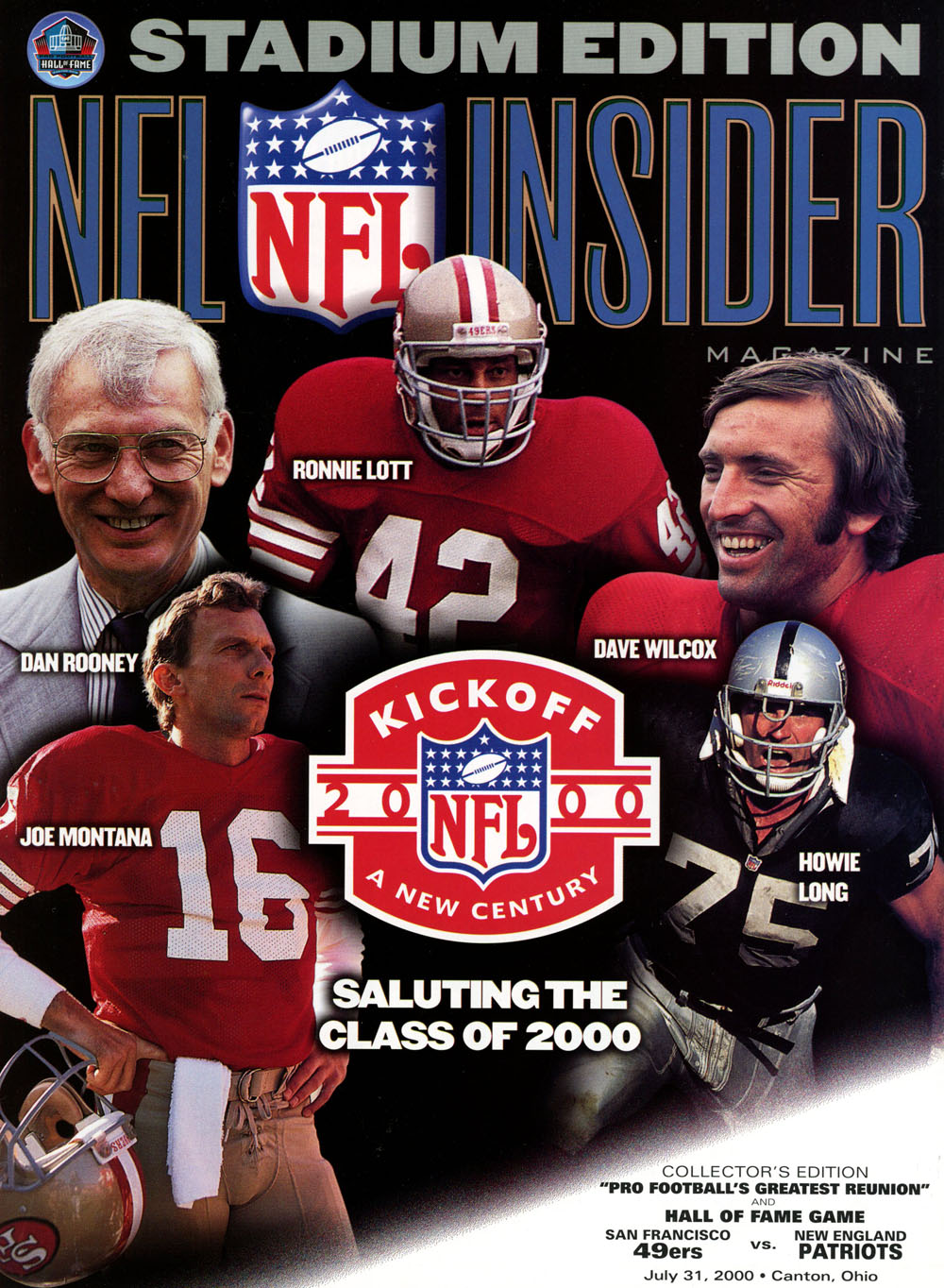 2000 Insider Hall of Fame Game Program Stadium Edition 49ers vs Patriots