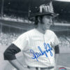 Sparky Lyle Autographed New York Yankees 8x10 Photo Fireman Helmet SGC 20019