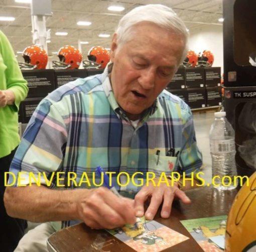 Jim Taylor Autographed Green Bay Packers Goal Line Art Card Blue HOF 20048