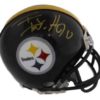 TJ Watt Autographed/Signed Pittsburgh Steelers Mini Helmet Gold JSA 20053