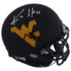 Kevin White Autographed/Signed West Virginia Blue Schutt Mini Helmet JSA 20059
