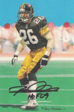 Rod Woodson Autographed Pittsburgh Steelers Goal Line Art Card Black HOF 20064