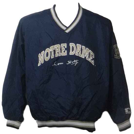Lou Holtz Autographed Notre Dame Fighting Irish Pullover XXL Jacket JSA 20072